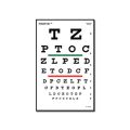 Snellen Optometric Chart - 6 m - 23x35.5 cm